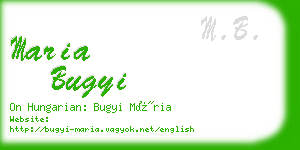 maria bugyi business card